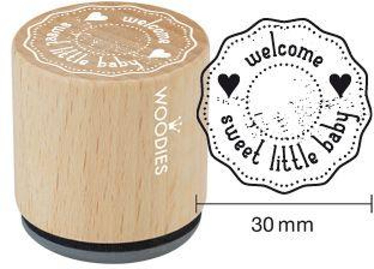 Hobbystempel | Houten geboorte stempel Woodies | Sweet little baby